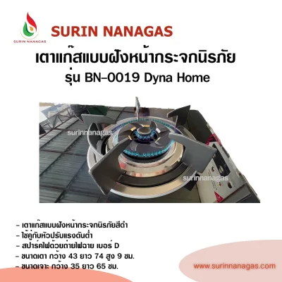 Dyna Home รุ่น BN-0019 เตาฝังหน้ากระจกนิรภัย 2 หัวเตา