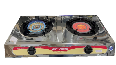 Dyna Home เตาแก๊ส รุ่น IR-5172 โครงสแตนเลสทั้งตัว 2 หัวเตา ( หัวเหล็กหล่อ + หัวอินฟราเรด)