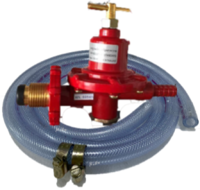 ชุดหัวปรับแรงดันสูง รุ่น LGA-103 พร้อมสายยางแก๊สใช้งาน