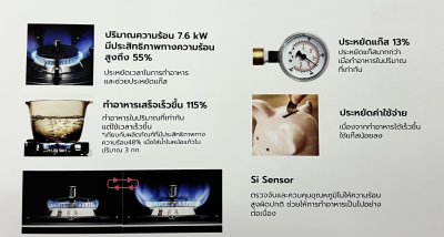 RInnai เตาฝังหน้ากระจก แบบ 3 หัวเตา รุ่นนำเข้าจากเกาหลี มีกระจกให้เลือก 3 สี
