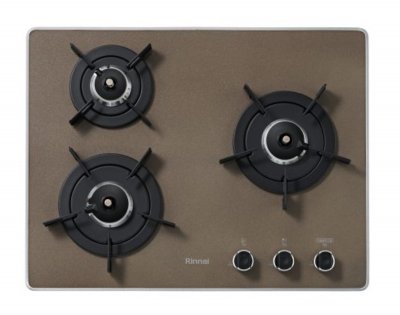 RInnai เตาฝังหน้ากระจก แบบ 3 หัวเตา รุ่นนำเข้าจากเกาหลี มีกระจกให้เลือก 3 สี