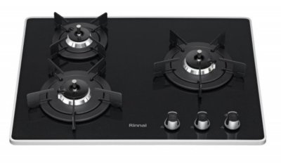 RInnai เตาฝังหน้ากระจก แบบ 3 หัวเตา รุ่นนำเข้าจากเกาหลี มีกระจกให้เลือก 3 สี