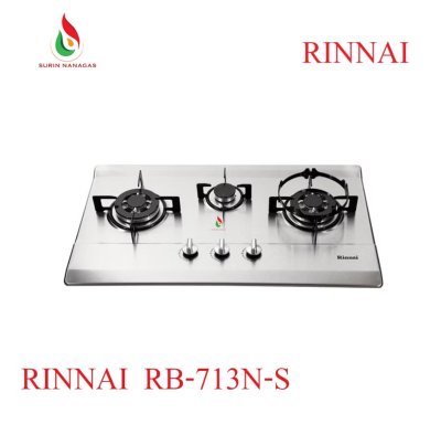 RInnai เตาฝังหน้าสแตนเลส แบบ 3 หัวเตา รุ่น RB-713N-S