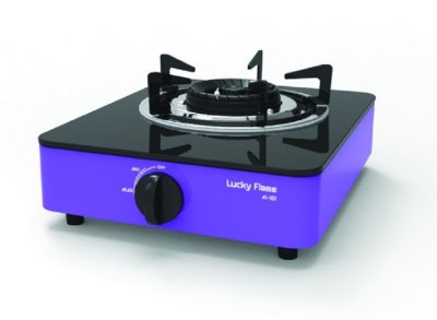 Lucky Flame เตาแก๊สแบบตั้งโต๊ะ (รุ่น AI-101 แบบ 1 หัวเตา / รุ่น AI-102 แบบ 2 หัวเตา) หน้ากระจกนิรภัย