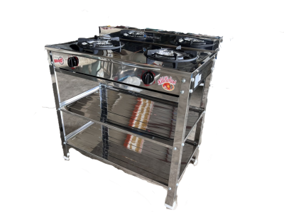 Lucky Flame รุ่น AT-402R หัวเหล็กหล่อ 2 หัวเตา โครงชั้นสแตนเลส
