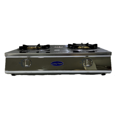 Lucky Flame รุ่น HQ-712S เตาแก๊สโครงสแตนเลส 2 หัวเตาใหญ่