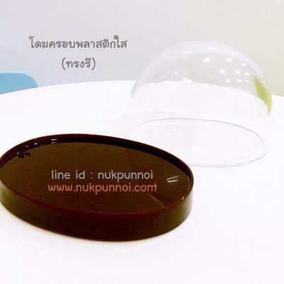 โดมครอบ พลาสติกใส ทรงกระบอก-ทรงรี ** สินค้าอาจมีริ้วรอยบนฝาครอบบางจุดนะคะ