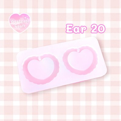 แม่พิมพ์ซิลิโคน Ear 20 ต่างหู หัวใจ Fluffy