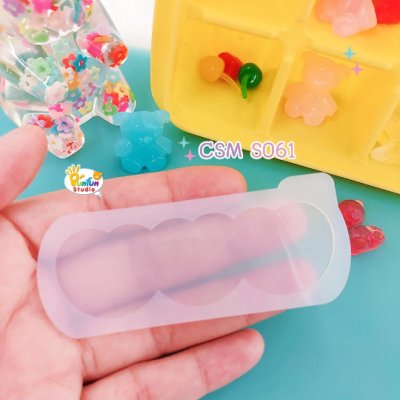 แม่พิมพ์ซิลิโคน SHAKE S061 หัวใจMini 3 ดวง