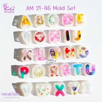 แม่พิมพ์ตัวอักษร AM 21-46 A-Z Alphabet Molds / สูง 3.7-3.9 cm / หนา 10 mm