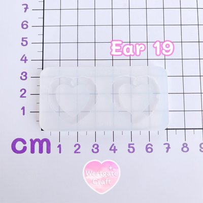 แม่พิมพ์ซิลิโคน Ear 19 ต่างหู หัวใจ Fluffy