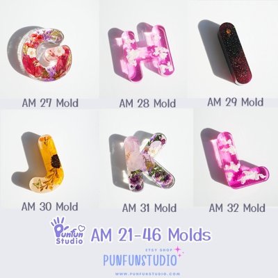 แม่พิมพ์ตัวอักษร AM 21-46 A-Z Alphabet Molds / สูง 3.7-3.9 cm / หนา 10 mm