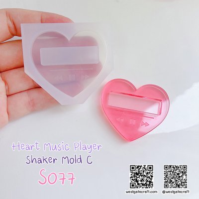 แม่พิมพ์ซิลิโคน SHAKE S077 Heart Music Player C
