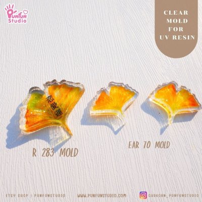 แม่พิมพ์ UV Resin Ear 70 Ginkgo leaf Clear Mold / แม่พิมพ์ใบแปะก๋วย