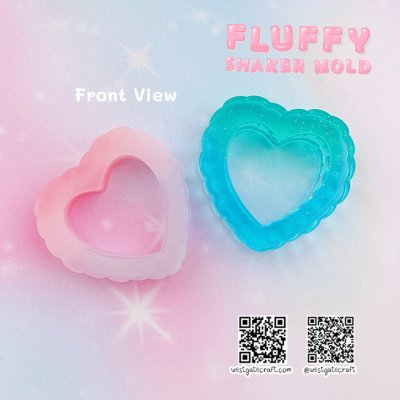 แม่พิมพ์ซิลิโคน Fluffy Shaker S099 หัวใจปุย แบบกลวง