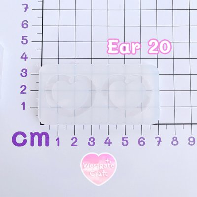แม่พิมพ์ซิลิโคน Ear 20 ต่างหู หัวใจ Fluffy