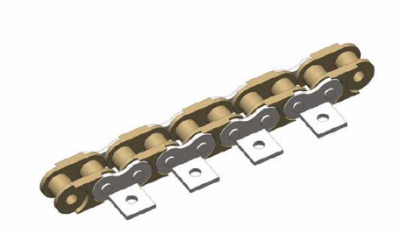 สายพานพลาสติกที่มีโซ่ลำเลียงมีปีก