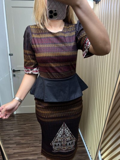 ALTHREE Clothing - BUTET Dress Ulos Gorga Katun Stretch Wanita Nyaman Casual