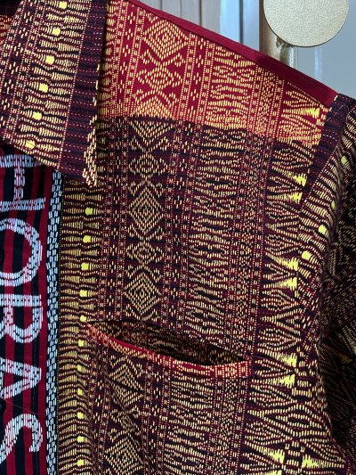 ALTHREE Clothing - KEMEJA Motif Ulos Ragi Hotang Pria Katun Stretch Lengan Pendek