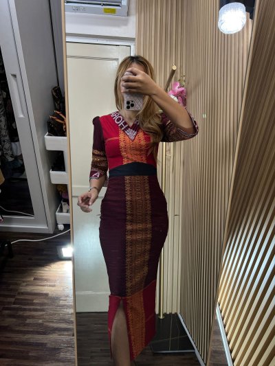 ALTHREE Clothing - ULI Dress Motif Ulos Ragi Hotang Katun Stretch Wanita Nyaman Casual