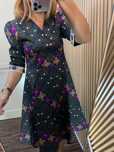 ALTHREE Clothing - SIERA Dress Batik Katun Stretch Wanita Formal Casual Nyaman