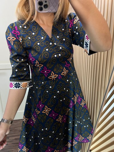 ALTHREE Clothing - SIERA Dress Batik Katun Stretch Wanita Formal Casual Nyaman