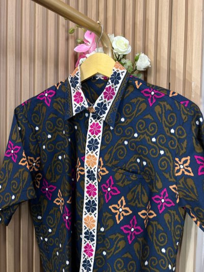 ALTHREE Clothing - KEMEJA Etnik Batik Pria Lengan Pendek New