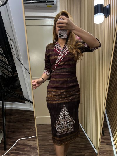 ALTHREE Clothing -  ROSA Dress Ulos Gorga Katun Stretch Wanita Nyaman Casual