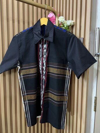 ALTHREE Clothing - KEMEJA Motif Passamot Katun Stretch Batik Pria Lengan Pendek
