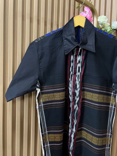 ALTHREE Clothing - KEMEJA Motif Passamot Katun Stretch Batik Pria Lengan Pendek