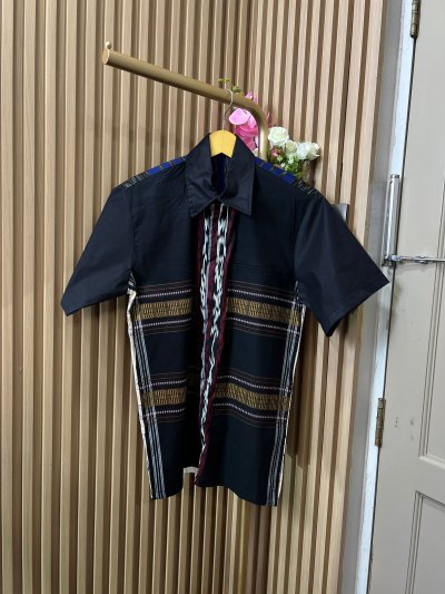 ALTHREE Clothing - KEMEJA Motif Passamot Katun Stretch Batik Pria Lengan Pendek