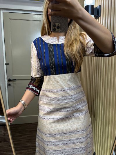ALTHREE Clothing - GABE Dress Motif Passamot Katun Stretch Wanita Nyaman Casual