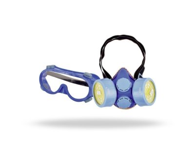 หน้ากากครึ่งหน้าแบบไส้กรองคู่พร้อมแว่นตา รุ่น 522