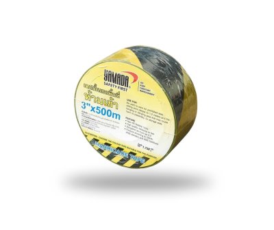 เทปยูโรกั้นเขต เหลือง-ดำ 3”x500M