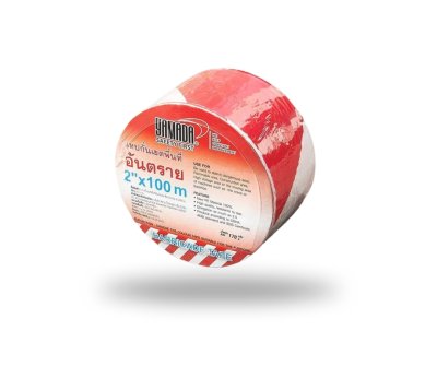 เทปยูโรกั้นเขต ขาว-แดง 2”x100M