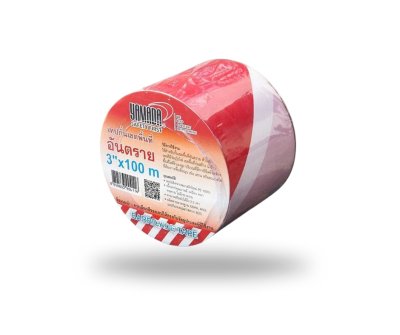 เทปยูโรกั้นเขต ขาว-แดง 3”x100M