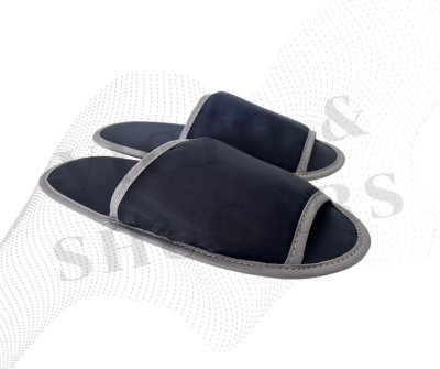 รองเท้าสลิปเปอร์ผ้าร่ม 210D (Polyester Fabric Slipper 210D) - สีกรมท่า