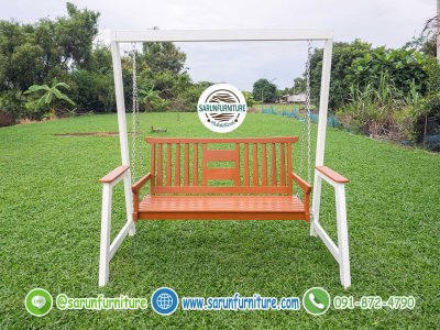 ชิงช้าไม้เต็งโครงเหล็ก ชิงช้าไม้เต็งโครงเหล็ก