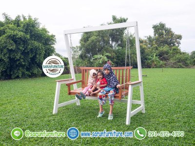 ชิงช้าไม้เต็งโครงเหล็ก ชิงช้าไม้เต็งโครงเหล็ก