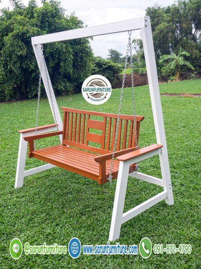 ชิงช้าไม้เต็งโครงเหล็ก ชิงช้าไม้เต็งโครงเหล็ก