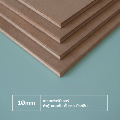 ไม้อัด 10 มม. เกรดเฟอร์นิเจอร์ ทำตู้ แผงกั้น ชั้นวาง บิวท์อิน
