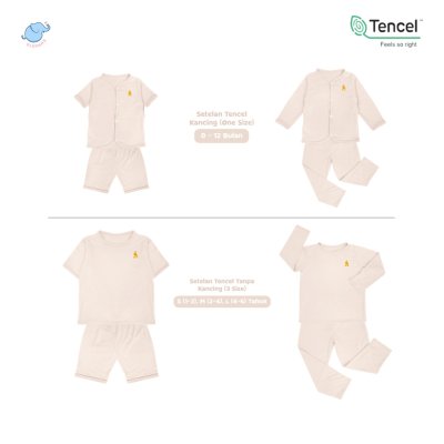 Elephas Setelan Anak Tencel Premium 0-6 Tahun Anti UV, Super Lembut, Ringan, Elastis, Adem