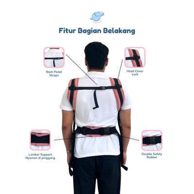 Elephas Elora Baby Carrier - Gendongan Bayi SSC Ergonomis Adjustable Newborn hingga Toddler