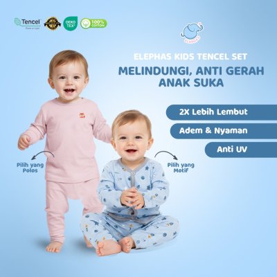 Elephas Setelan Anak Tencel Premium 0-6 Tahun Anti UV, Super Lembut, Ringan, Elastis, Adem