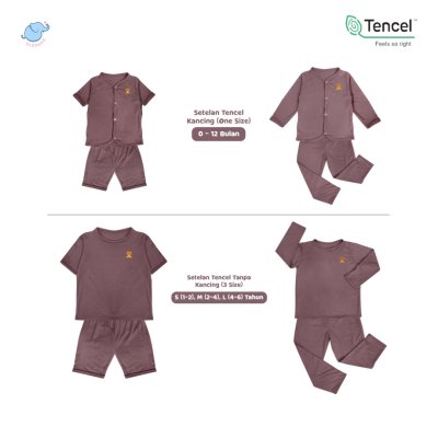 Elephas Setelan Anak Tencel Premium 0-6 Tahun Anti UV, Super Lembut, Ringan, Elastis, Adem