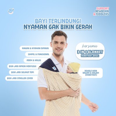 Elephas 3 in 1 Blanket Minky Dot Basic Series
