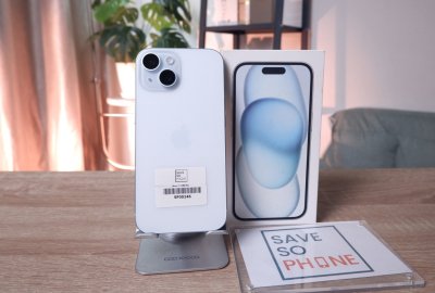 iPhone 15 128GB สี Blue เครื่องสวย ราคาเพียง 16,500.- มีประกันร้าน 60วัน