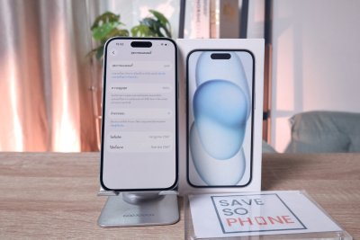iPhone 15 128GB สี Blue เครื่องสวย ราคาเพียง 16,500.- มีประกันร้าน 60วัน