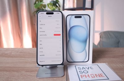 iPhone 15 128GB สี Blue เครื่องสวย ราคาเพียง 16,500.- มีประกันร้าน 60วัน