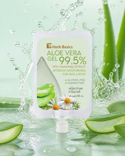Herb Basics Aloe Vera Gel เจลว่านหางจระเข้เติมความชุ่มชื้น ปลอบประโลมผิว (สูตรชาโมมายล์ / สูตรลาเวนเดอร์)